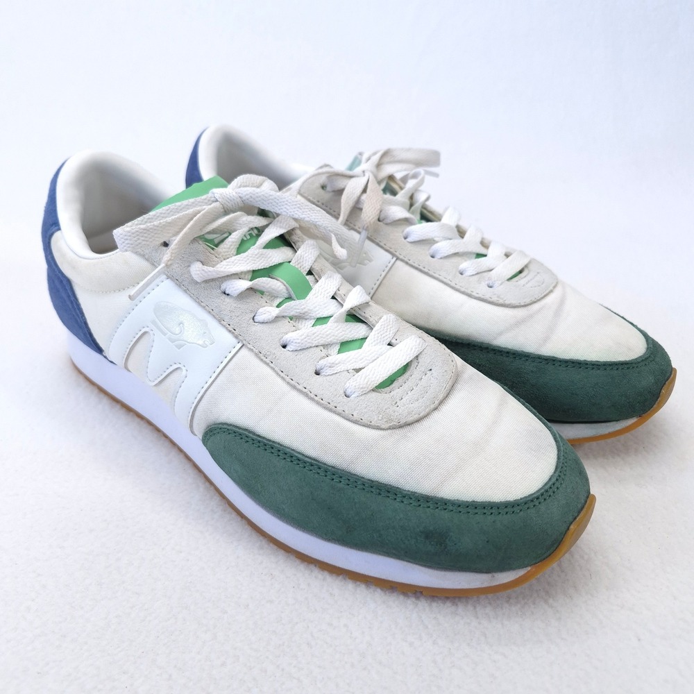 Karhu Albatross 82 White Green Blue Suede Nylon Sneaker Unisex Size 8.5